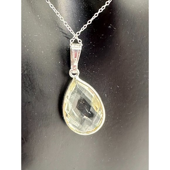 6.05 Carat Natural Amethyst (Greenish) Large Gemstone Pendant - Sterling Silver - Picture 4 of 6